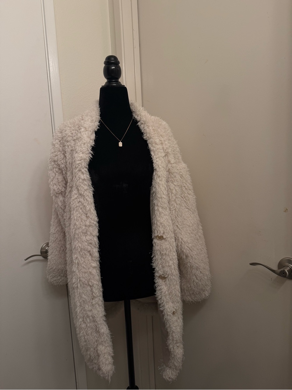 Guess Faux Fur Coat in Cream